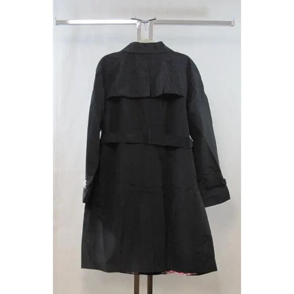 SALE!! NWT-Isaac Mizrahi Black with Pink Lining XL Weather Resistant Trench Coat - Picture 11 of 12